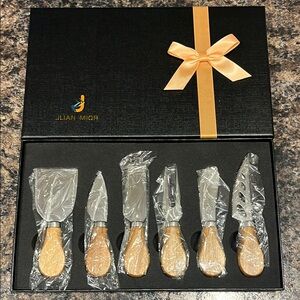 Teak handled Cheese knife set